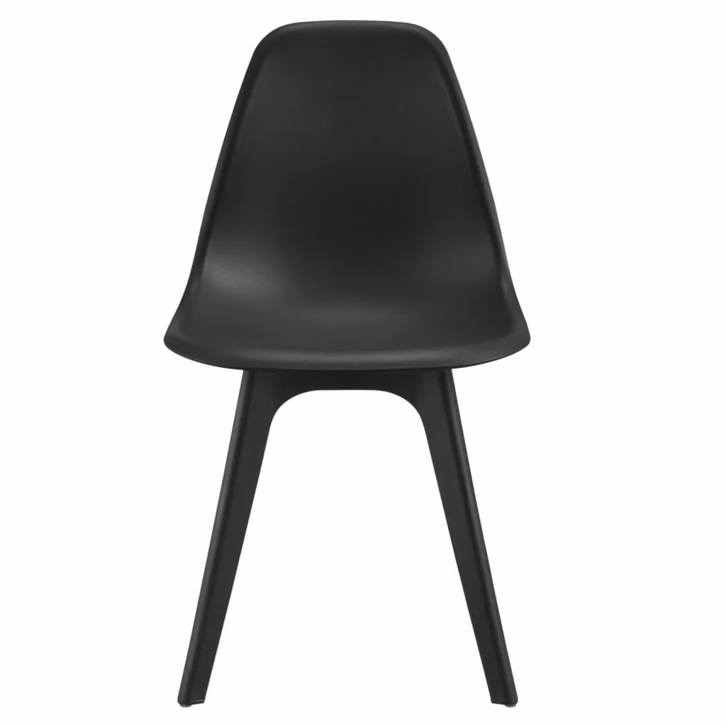 Set di 4 sedie da sala da pranzo design en.casa in plastica nera H 83 x L 54 x P 48 cm – 2