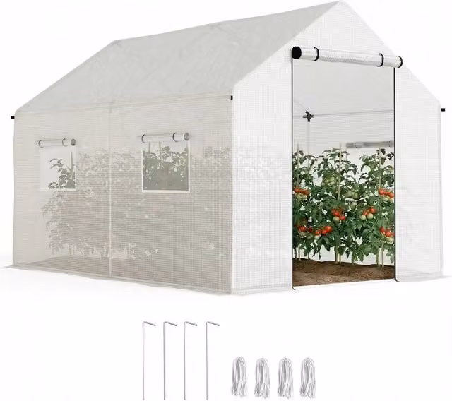 Serra Tunnel per Giardino ¨C Xylo ¨C 2x3x2 m Bianco con 4 Finestre