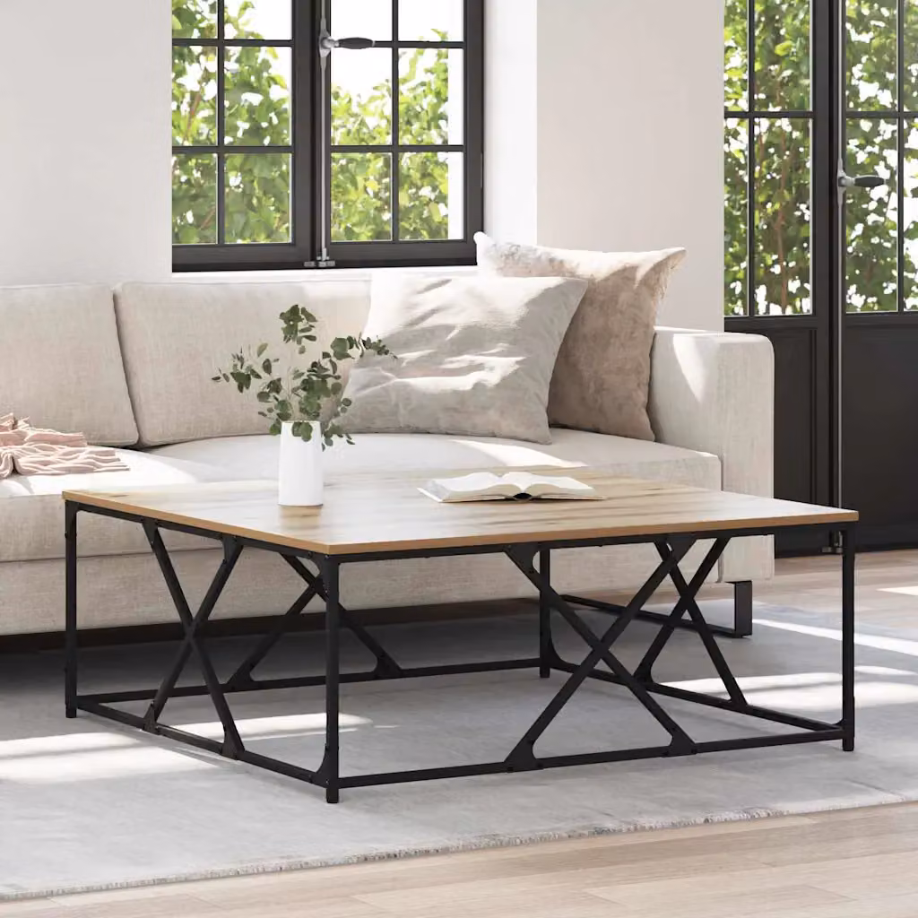 vidaXL Tavolino da salotto moderno in rovere marrone L: 100 cm, P: 100 cm, H: 40 cm