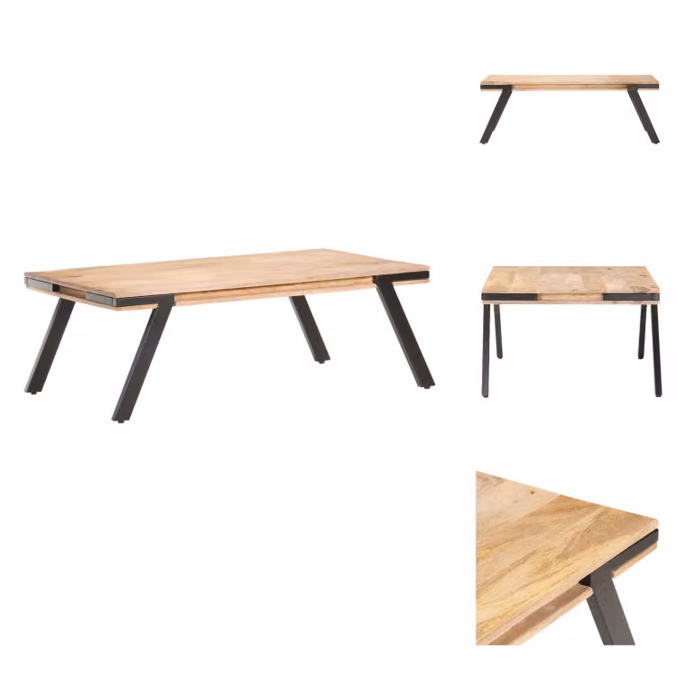 vidaXL Tavolino 114x65x40 cm in legno massiccio di mango - Tavolini da caffè