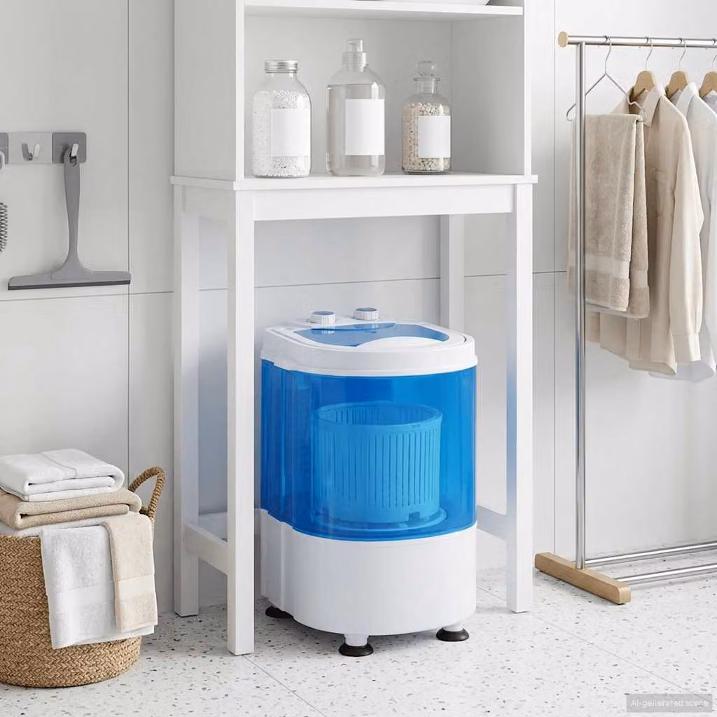 Mini Lavatrice a Vaschetta Singola vidaXL da 2,6 kg, Caricamento dall'Alto, Multicolore