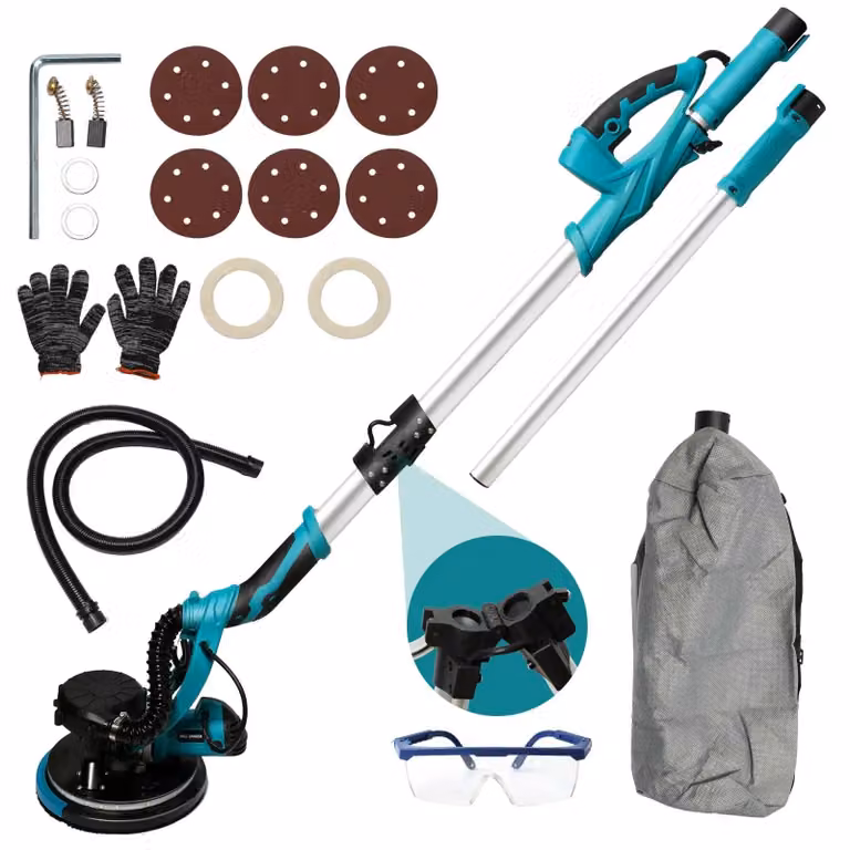 Levigatrice per cartongesso, motore da 1250W, sistema di aspirazione integrato, 1250W