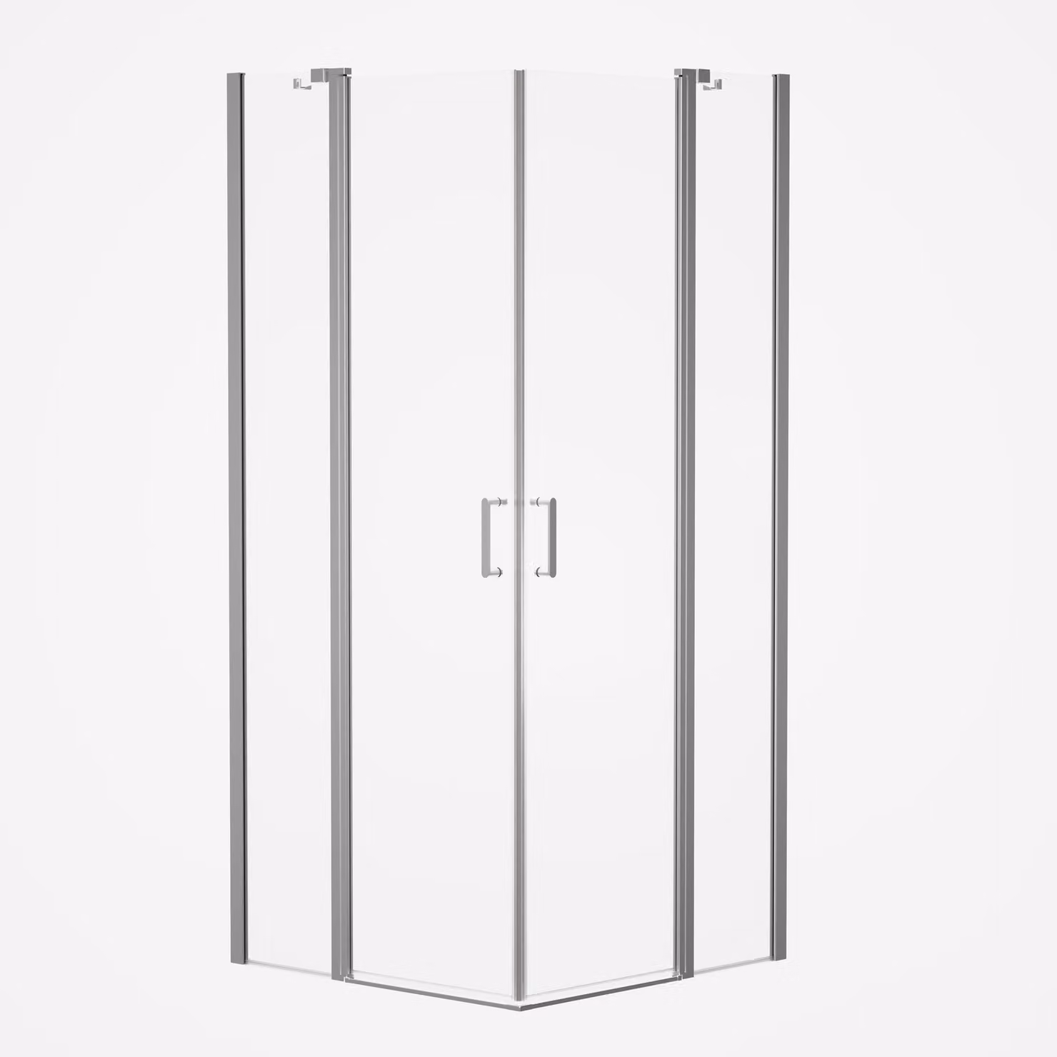 Cabina doccia 90x90 MARWELL Neptun II ingresso angolare cromato - 90x90x195cm - doccia in vetro con ingresso angolare - con porta girevole - profili in alluminio di alta qualità
