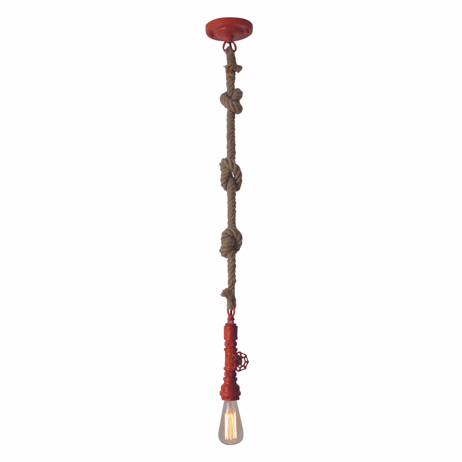 Näve - Lampada a sospensione retrò con corda vintage, Canapa, 0; 0114921-1