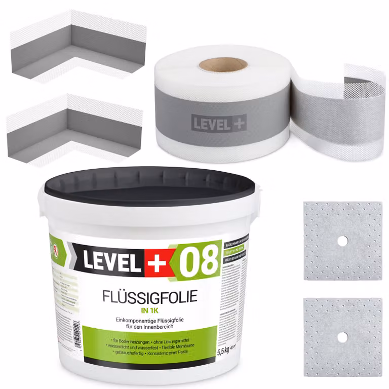 Kit di impermeabilizzazione Pellicola liquida 5,5 kg Nastro di tenuta 5mb - LEVEL+ SET13