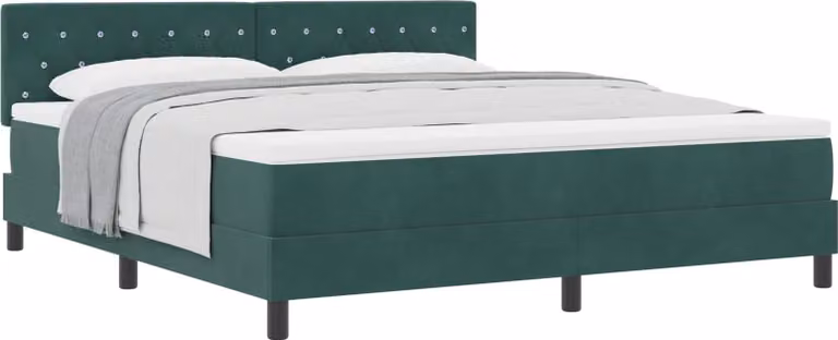 SYFAX™ Letto a molle con materasso Verde Scuro 180 x 200 cm Velluto