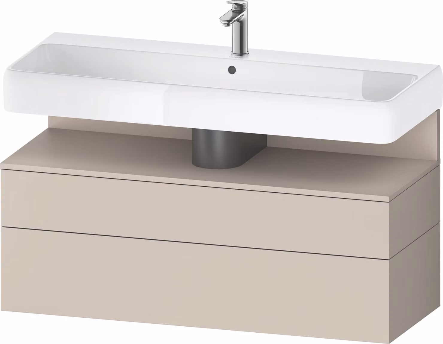 Duravit Collection One Meuble sous-lavabo, 1 tiroir et 1 tiroir, 1190x470x590mm, en niche Taupe Matt, QA4396091830010, QA4396091830010