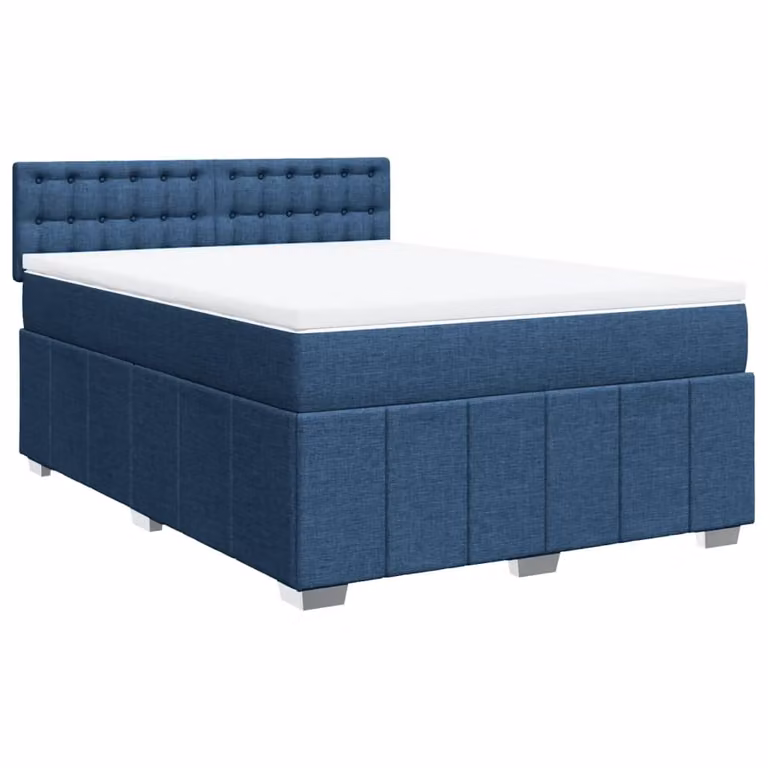 Giroletto a Molle con Materasso Blu 160x200 cm in Tessuto