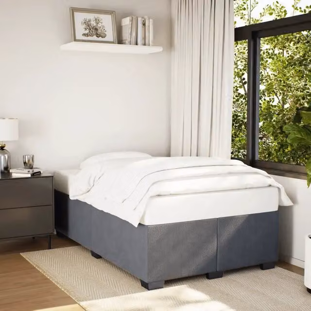 Giroletto vidaXL in velluto grigio scuro con doghe in legno L: 120 cm, P: 200 cm – 1