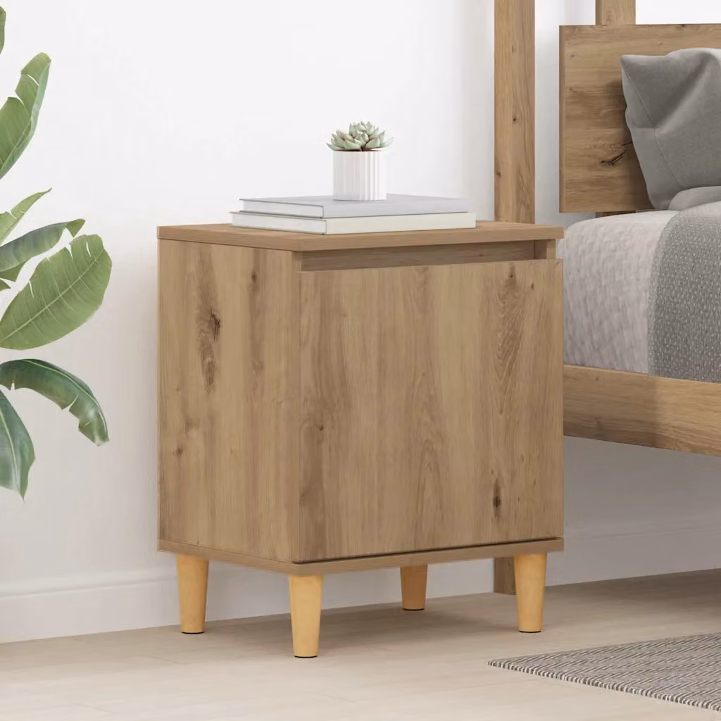 Armadio da notte moderno vidaXL in legno color rovere marrone L 40 cm, P 30 cm, H 50 cm