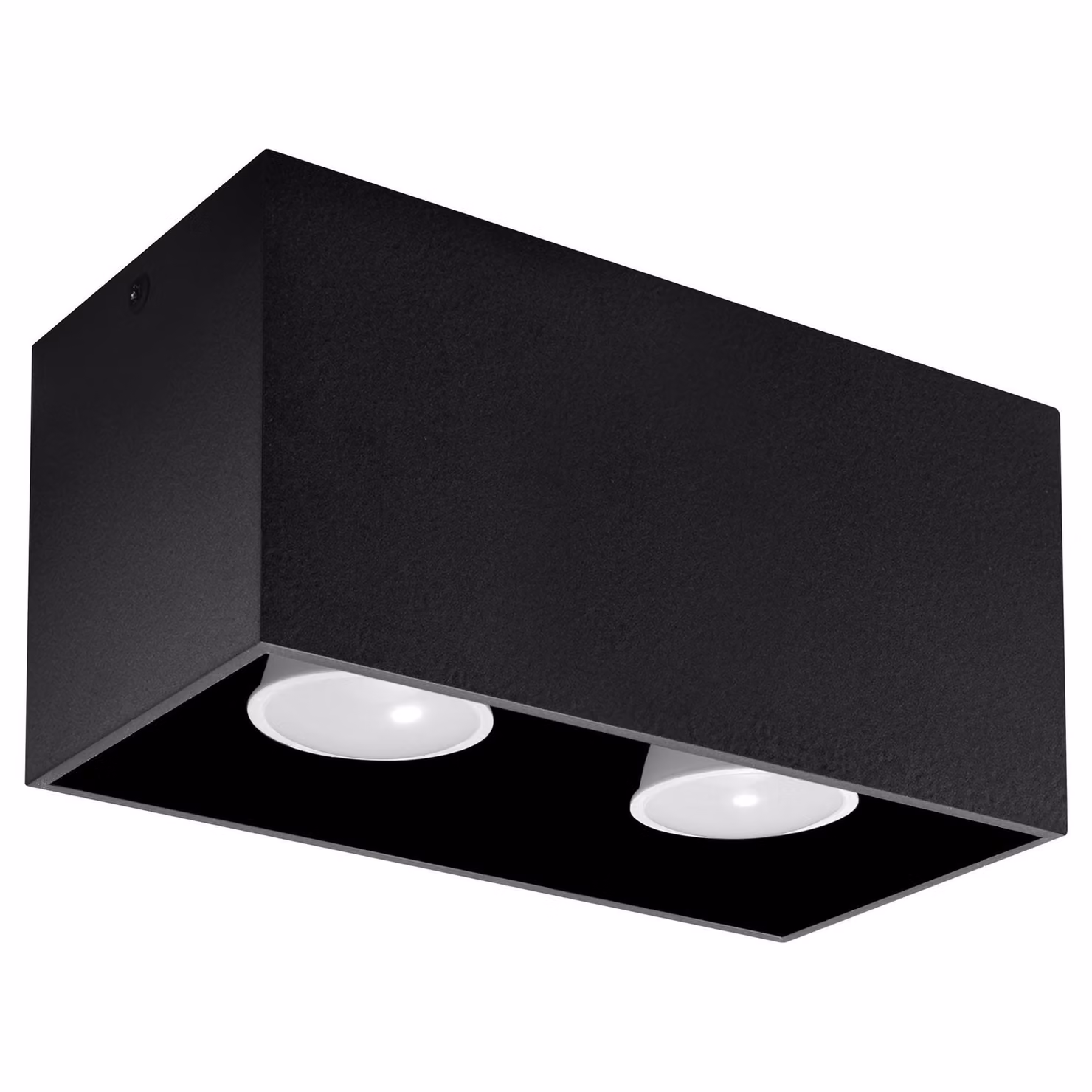 Lampada da soffitto QUAD nero 2xGU10 10W alluminio 10x10x20cm Sollux Lighting