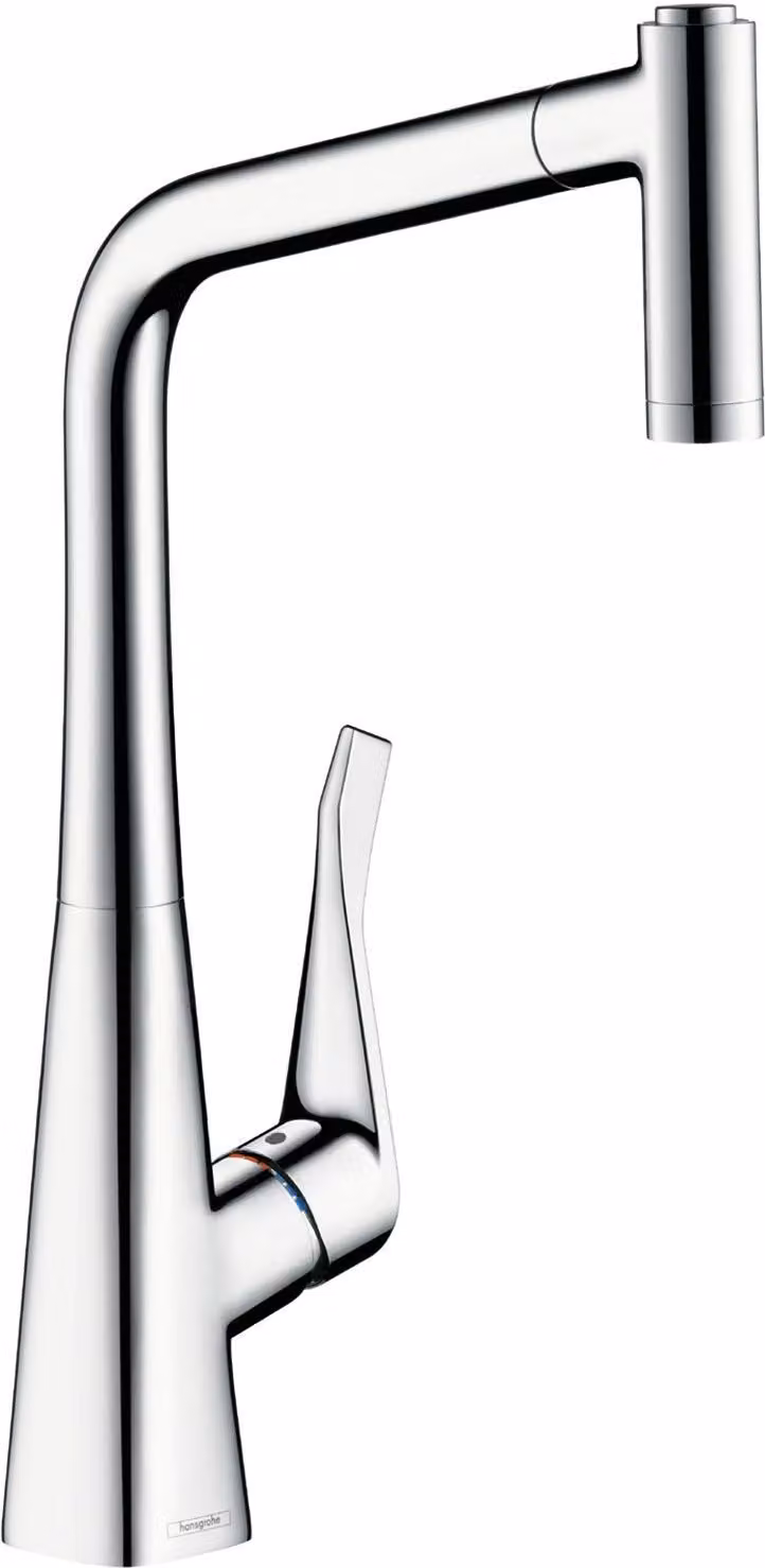 Miscelatore per lavello Hansgrohe Metris in acciaio inox con doccetta estraibile