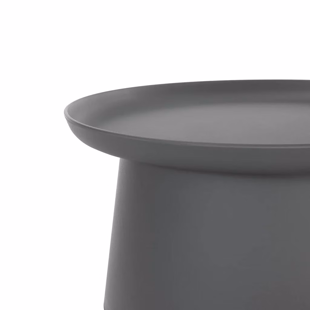 Tavolino rotondo TALIK-B AQA DESIGN grigio con piano piatto e base centrale in plastica – 2