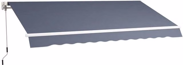 TENDA DA SOLE PER ESTERNO A BRACCI AVVOLGIBILE CON APERTURA A MANOVELLA, 360X250 CM, GRIGIO