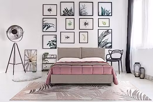 Letto Matrimoniale Francese Contenitore NIMES Tortora