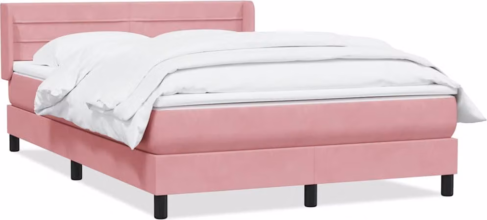Giroletto a Molle con Materasso Rosa 160x210 cm in Velluto