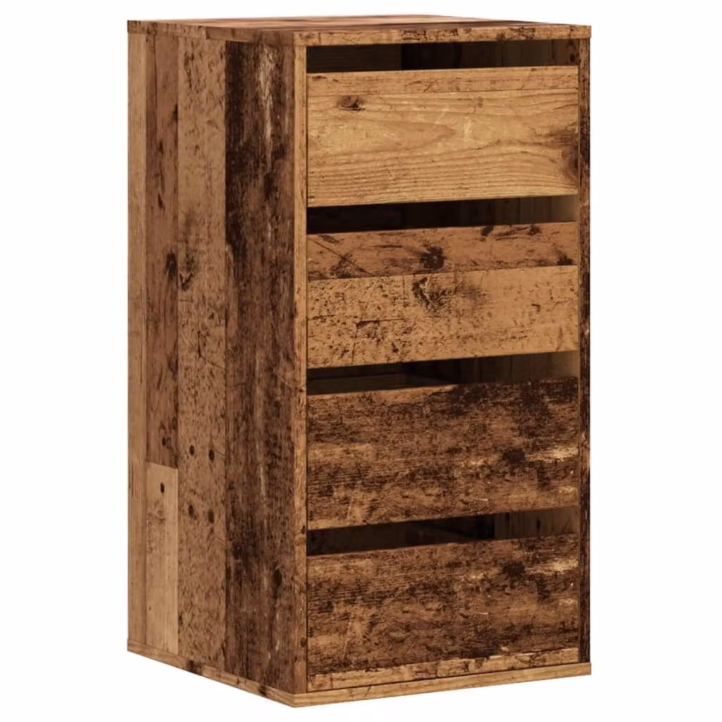 Cassettiera Angolare Legno Antico 40x41x76 cm Legno Multistrato