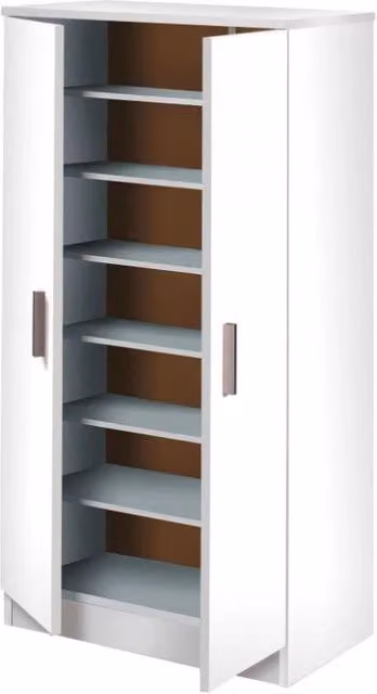 Mobile Scarpiera IPERBRIKO Moderna con Ante a Battente e Ripiani Bianchi L 55 cm x P 36 cm x H 108 cm