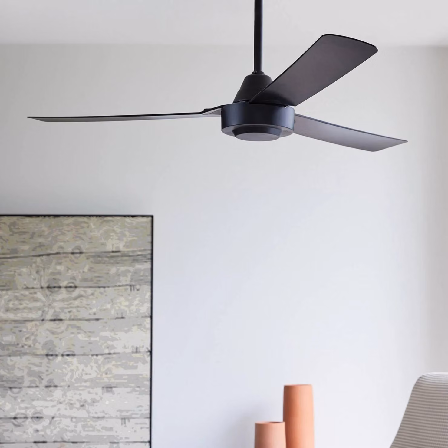 Beacon Lighting Ventilatore da soffitto Bayside Calypso nero 122 cm silenzioso, Nero, Soggiorno / Sala da pranzo, Plastica, Moderno