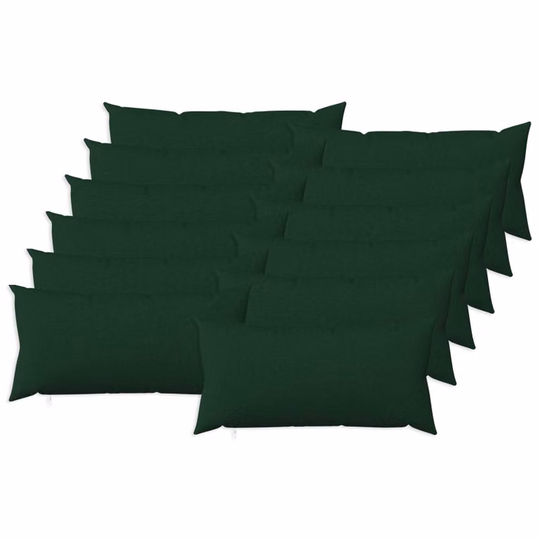 Set di 12 federe vidaXL HEERLEN in tessuto verde, L 40 cm x P 80 cm