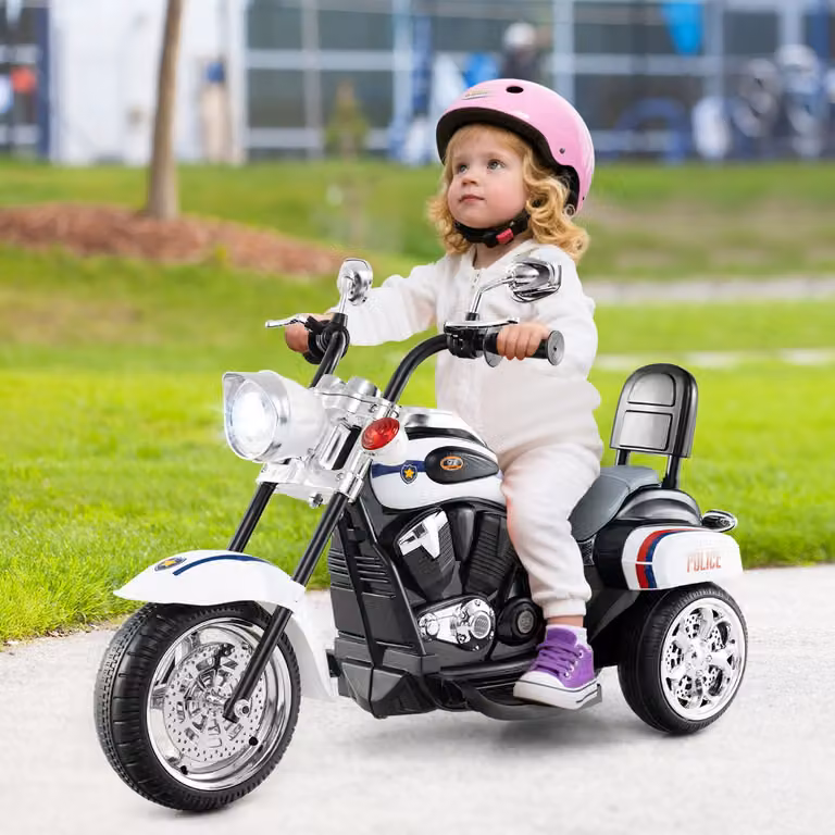 Moto cavalcabile stile chopper Costway per bambini e bambine, multicolore