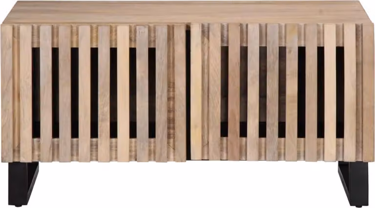 vidaXL Tavolino bianco 80x51x40 cm in legno massiccio di mango