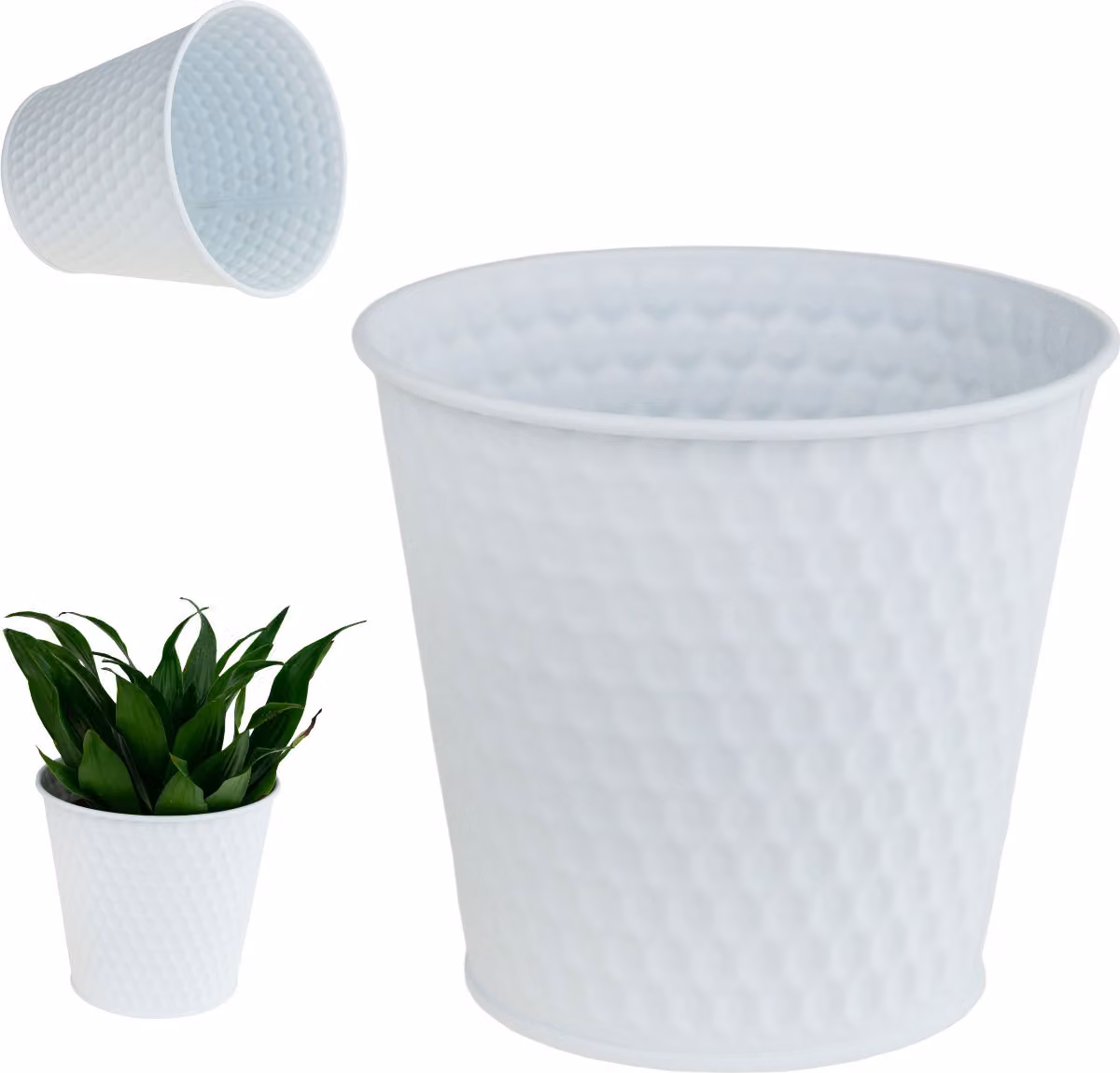Coperchio per vaso da fiori in metallo Bianco