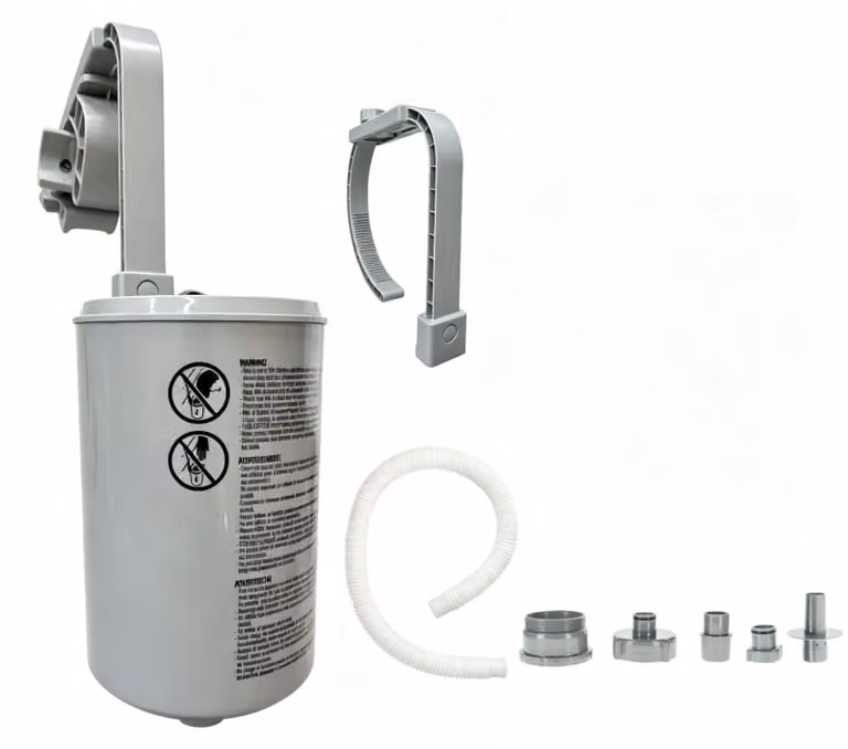 Skimmer di superficie per piscine fuori terra - Altezza regolabile con cestello filtrante removibile - Grigio