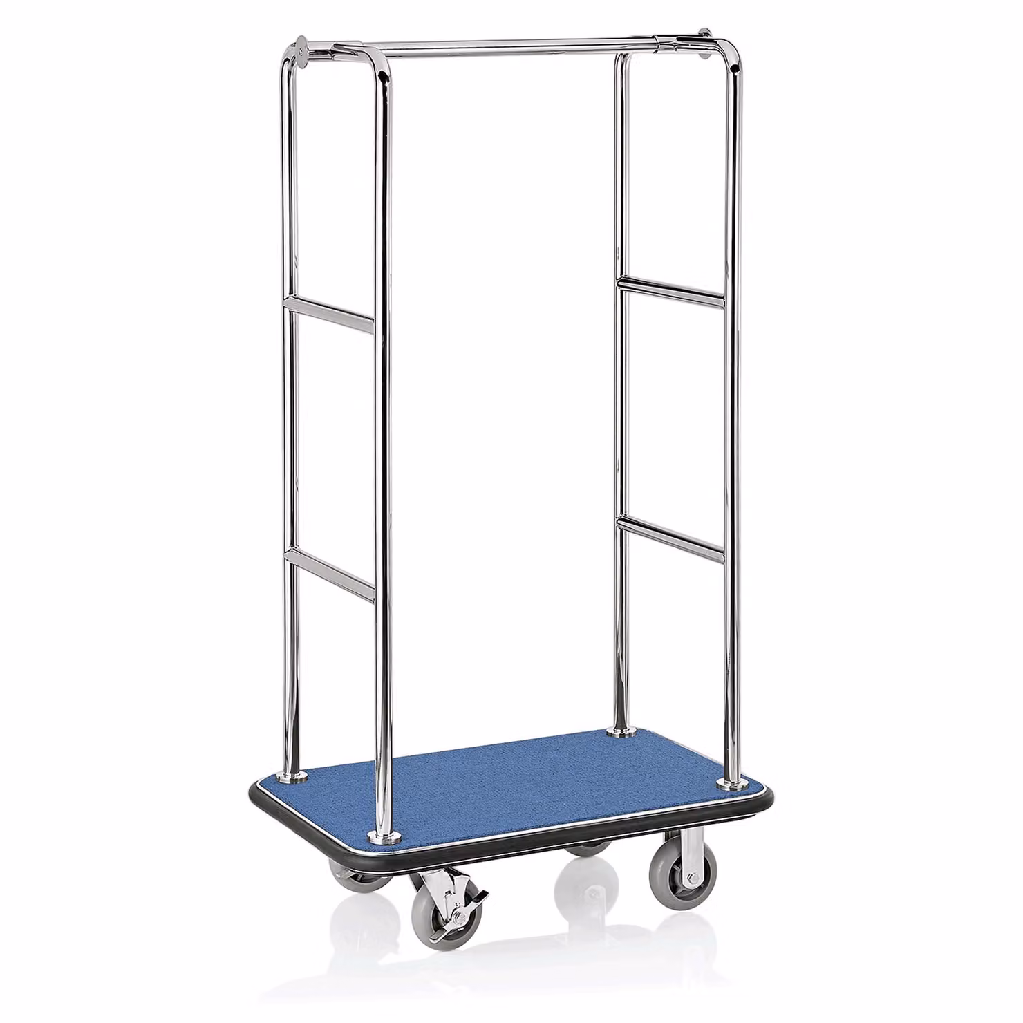Carrello portabagagli, 94,5 x 61 x 173 cm, argento/blu