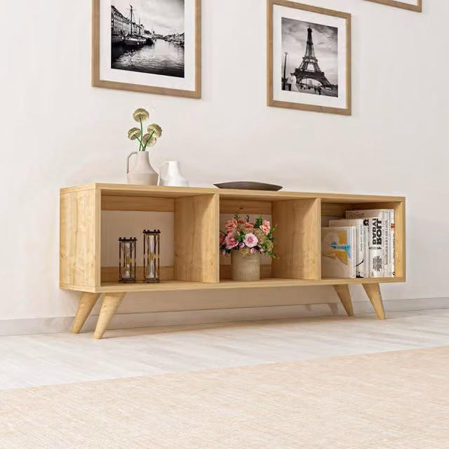 Sizzano, Mobile Porta tv 3 Vani, 120x30x48h cm Marrone