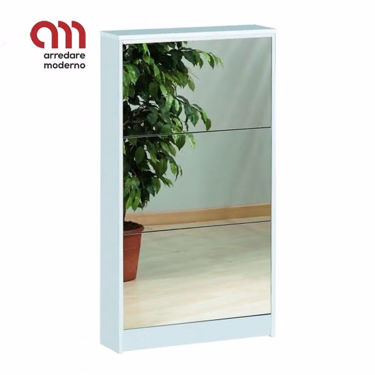Scarpiera slim specchio 3 ante 7 paia Art. 183SP
