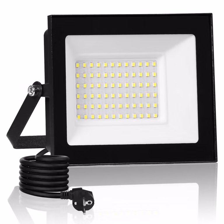 Faretto LED da 50 W, 5000 lumen, luce calda, grado di protezione IP65, con spina