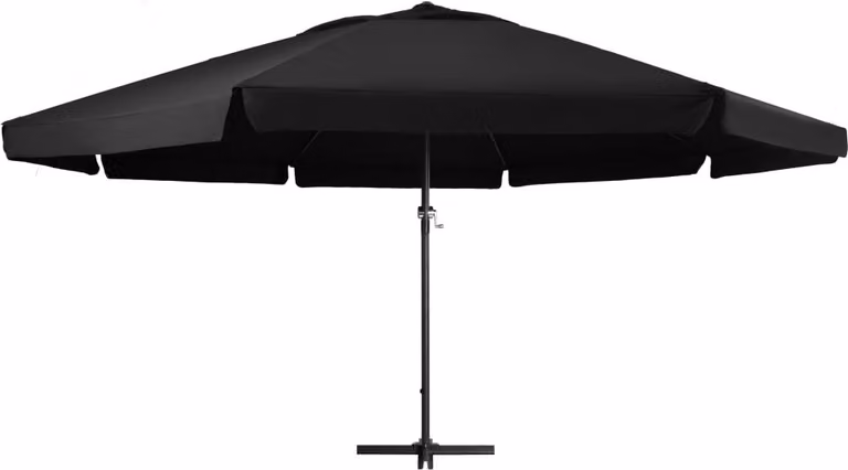 Ombrellone da Giardino con Palo in Alluminio 500 cm Nero