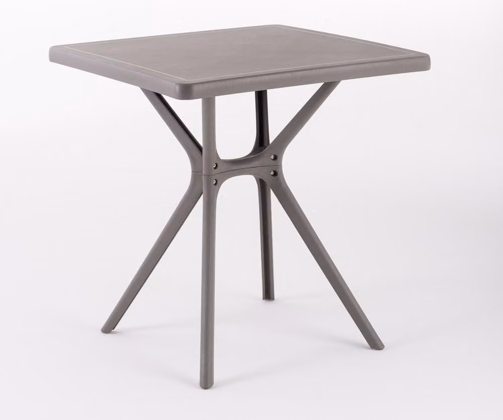 Tavolo da esterno in polipropilene con fibra di vetro, quadrato, 70 x 70 cm, robusto e resistente, ideale per giardino, terrazza, bar LUCAS - Beige