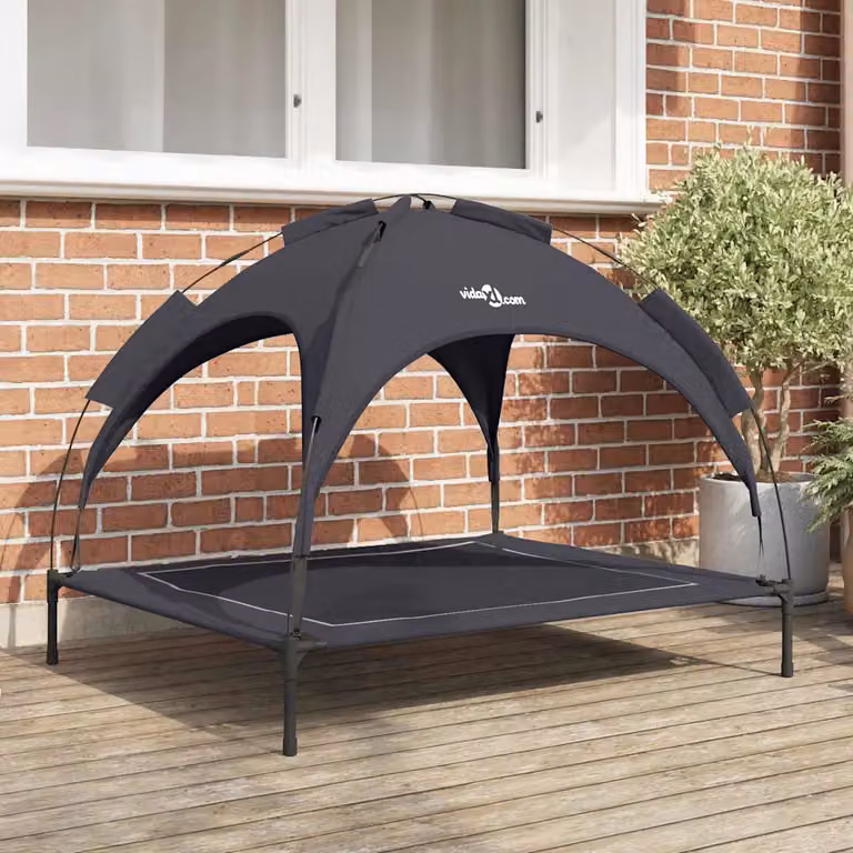 Letto per cani vidaXL in metallo nero con copertura rimovibile L 104 x P 86 x H 84,5 cm