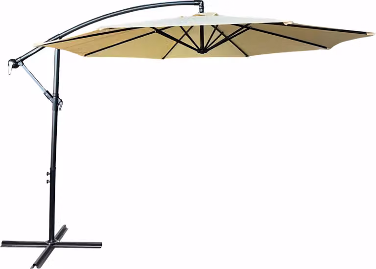 raumhirsch: Parasole per vigneti, modello ASTER, 300x300 cm. Parasole, ombrellone da mercato, ombrellone con manovella, ombrellone da giardino, inclinabile, impermeabile, color beige