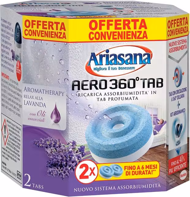 Ricarica Assorbiumidita Ariasana Aero 360° per Ricariche da 450 Gr Bipack