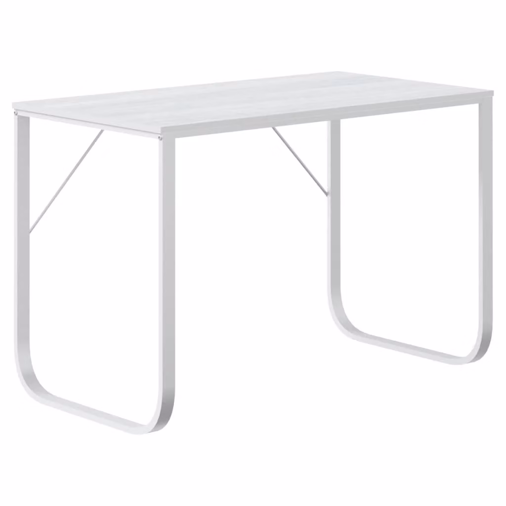 Scrivania per Computer Bianca 110x60x73 cm in Legno Multistrato