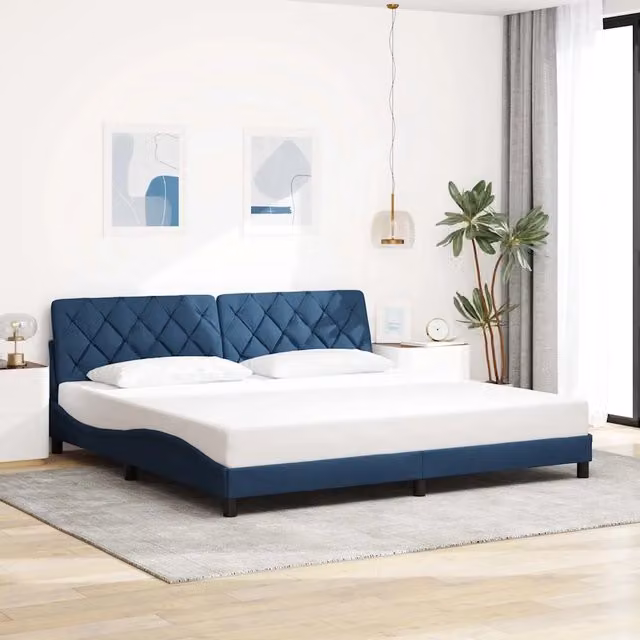 Giroletto vidaXL in tessuto blu senza materasso L/P: 200 x 200 cm