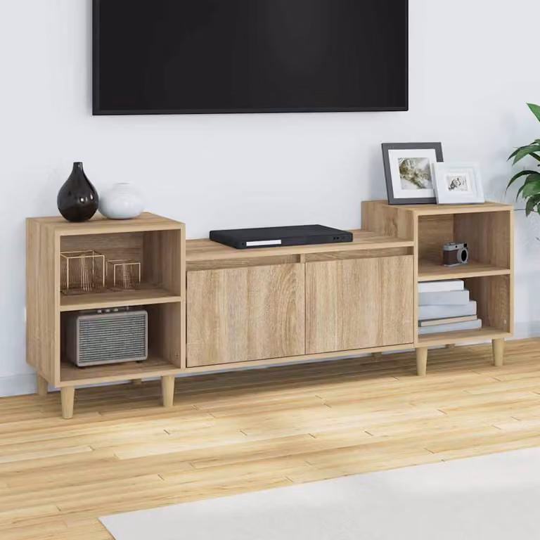 Mobile Porta TV vidaXL Rovere Sonoma Moderno con Ruote L/P/H: 160 x 35 x 55 cm
