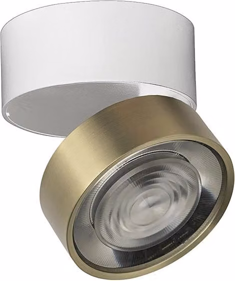 Applique e Plafoniera LED Hole Rossini Group in Alluminio Bianco e Oro, Luce Calda 3000K 13W CRI90