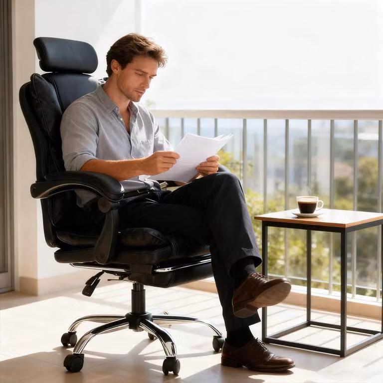 Sedia da gaming ergonomica - Sedia da ufficio - Sedia per computer - Sedia girevole - Sedia da ufficio nera - Rivestita in ecopelle