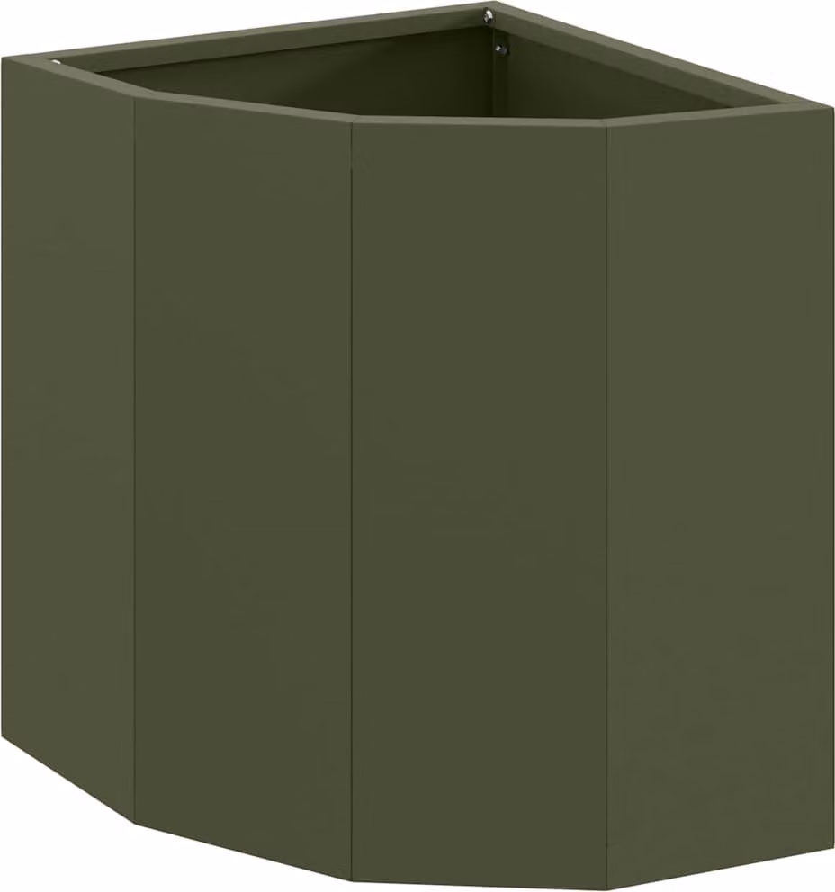 Vaso d'angolo Oliver verde 30 x 30 x 35 cm Acciaio