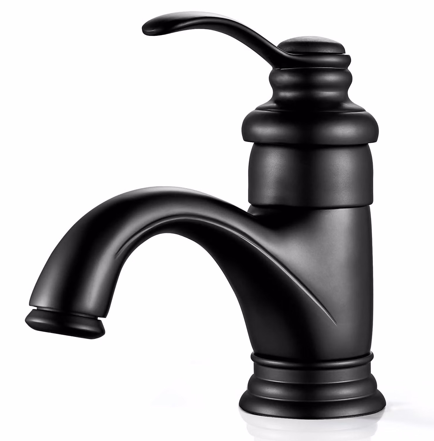 Rubinetto dal design retrò, finitura nera, miscelatore monocomando, in ottone, attacco G3/8, per bagno