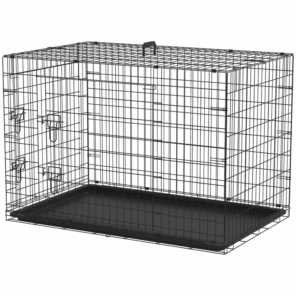 Gabbia per il trasporto pieghevole per cani Minimal in acciaio nero L: 121 cm, P: 77 cm, H: 82 cm – 2