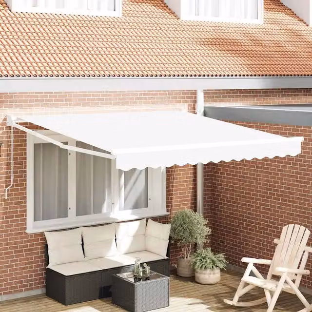 Tenda da Sole-Tenda parasole per balcone Bianco 300 x 250 x 165 cm Poliestere 171837