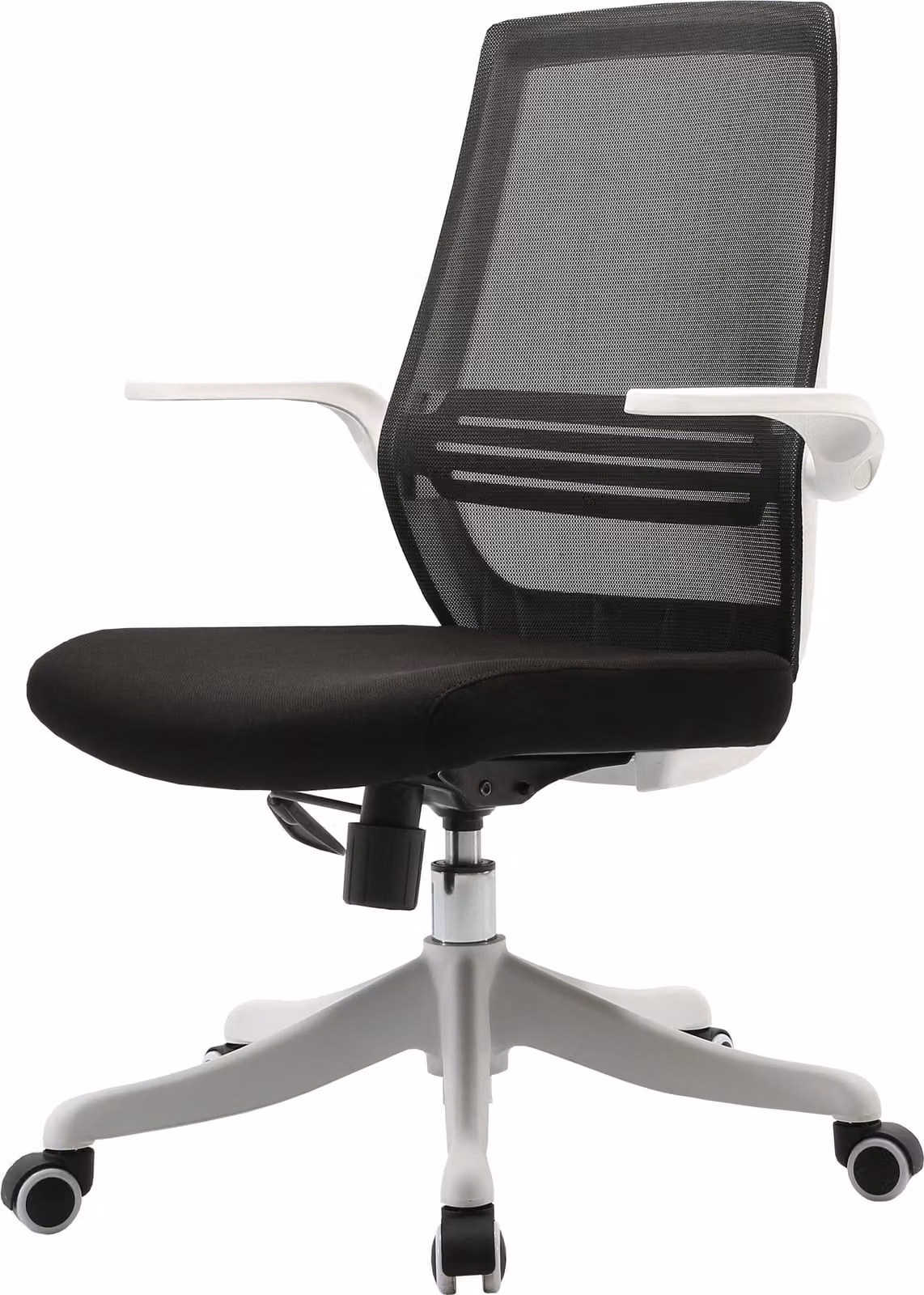 Sedia da ufficio moderna HWC-J88, sedia da scrivania, ergonomica e traspirante, supporto per la vita, bracciolo sollevabile ~ nero