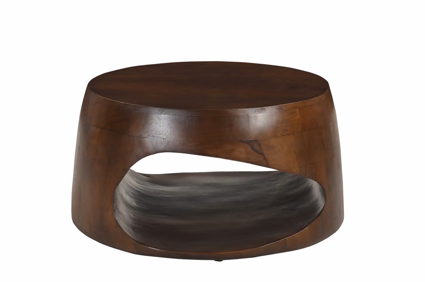 SIT Mobili Tavolino Ø 75 cm | rotondo | ripiano aperto | legno massello di mango, marrone | L 75 x P 75 x A 38 cm | 14785-30 | Serie RONDURA