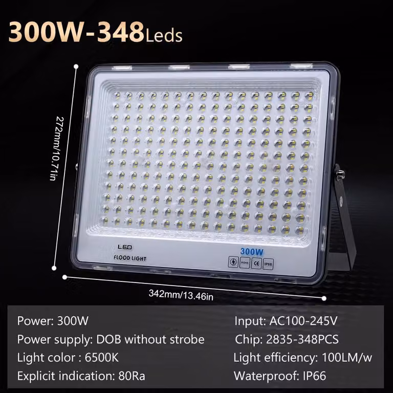 Proiettore LED da esterno - Proiettore - 300 W - IP66 impermeabile - 110–240 V CA - Involucro in alluminio - RGB