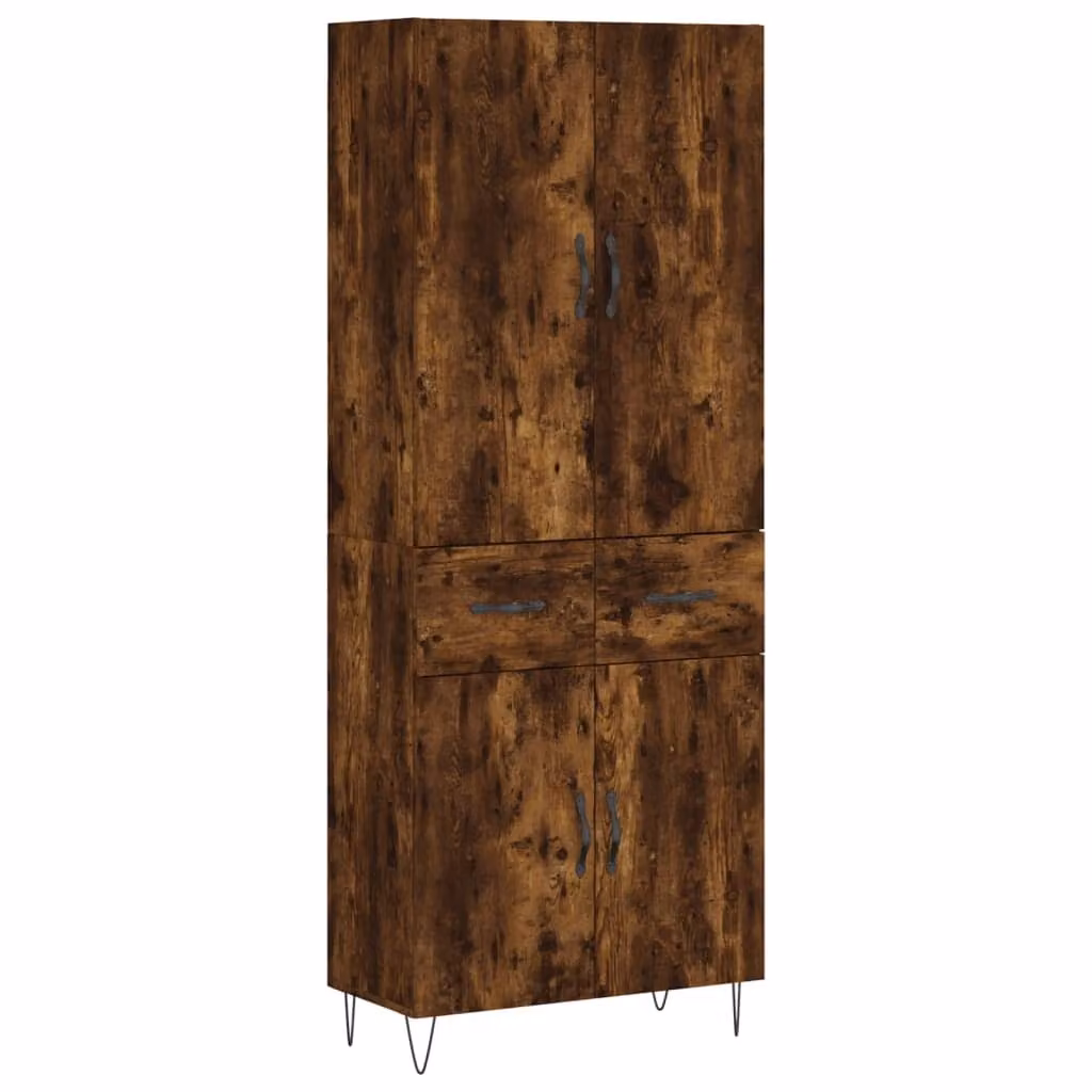 Credenza Rovere Fumo 69,5x34x180 cm in Legno Multistrato